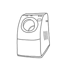 洗濯機の線画イラスト