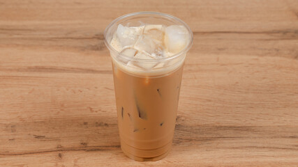 Iced coffee in glass isolated