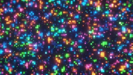 A Million Unstable Points Abstract background texture composed of countless brightly colored, flickering pixels, symbolizing digital instability and energy