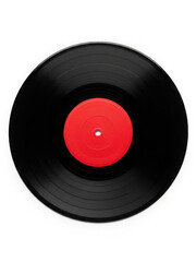 Classic black vinyl record with red label