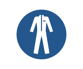 ISO 7010 M010 Wear protective clothing sign. Obligation sign pictogram vector design and illustration.

