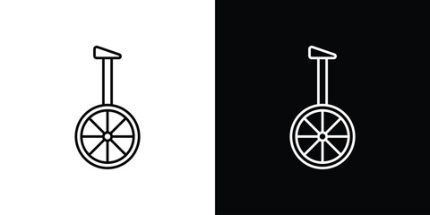 Unicycle icons isolated outline vector icon with editable stroke © Bell