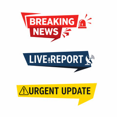 TV header mock up. Television news. Elegant and fancy lower third design. Breaking news template with text. Isolated object media mockup box. Vector tv news banner interface , news label strip or icon