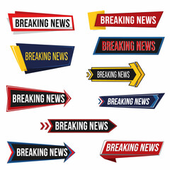 TV header mock up. Television news. Elegant and fancy lower third design. Breaking news template with text. Isolated object media mockup box. Vector tv news banner interface , news label strip or icon