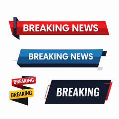 Breaking News template title on white background for screen TV channel. Flat vector illustration EPS10.