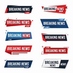 Set of Broadcast News Lower Thirds Banner for Television, Video and Media Channel