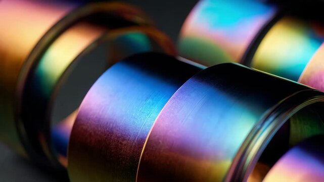 Medium shot showing precision anodizing for highperformance durability emphasizing the controlled formation of uniform oxide films with diverse color effects.