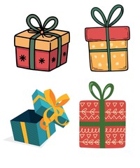 Vector Illustration of set of Christmas gift boxes 