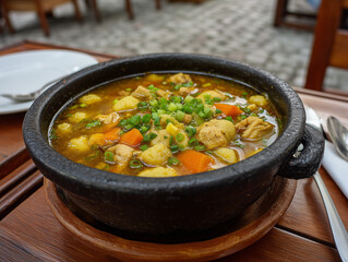 Vori-vori, a traditional dish from Paraguay in a traditional restaurant