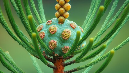 pine tree infected with bagworm caterpillar coccoon plant disease