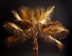 golden palm tree studio shot