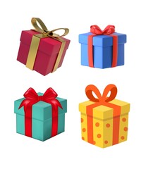 Christmas Illustration set of gift boxes , new Year 