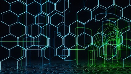 Quantum contour system intelligence wallpaper lines backdrop architecture hexagonal grid