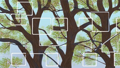 contact sheet with photos of tree branches