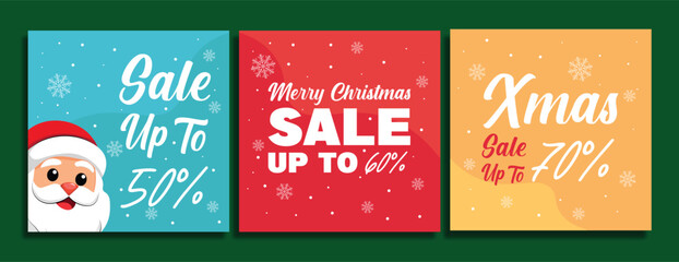 Festive Christmas and Xmas Sale Promotion Social Media Posts