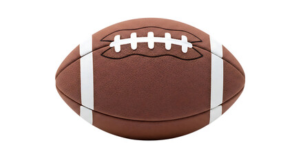 A Brown American Football with White Laces and Stripes on a Black Background sport