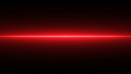 Red laser beam crossing dark abstract background, illuminating the scene with glowing light, creating a futuristic effect, technology concept background