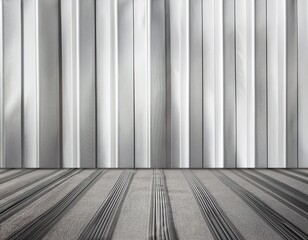 corrugated sheet metal fence and folded white canvas material background texture