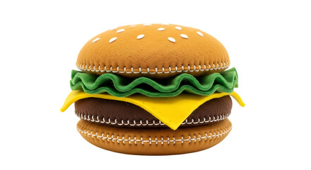 Handmade felt hamburger toy with sesame seed bun