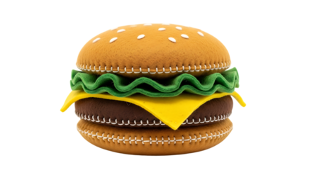 Handmade felt hamburger toy with sesame seed bun