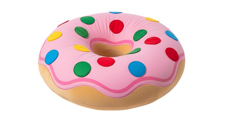 Plush donut pillow with pink frosting and colorful sprinkles