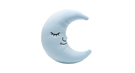 Soft c crescent moon plush toy with closed eyes