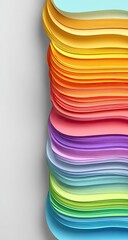 Stacked rainbow wave papers