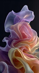 Flowing pastel fabric layers, soft, ethereal textures