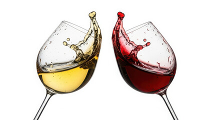 Red and white wine splash celebration