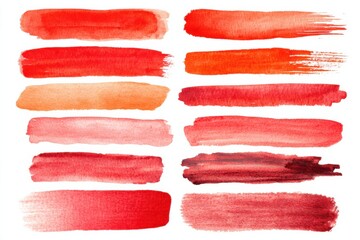 Red and Orange Watercolor Brush Strokes