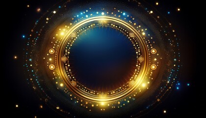 sparkling circle in black background generative ai