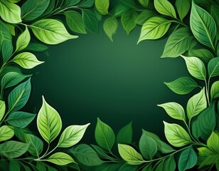 leafy green border an artistic display of delicate green leaves forms a serene border symbolizing growth and nature