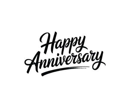 Happy anniversary calligraphy vector design, Hand lettered brush script download