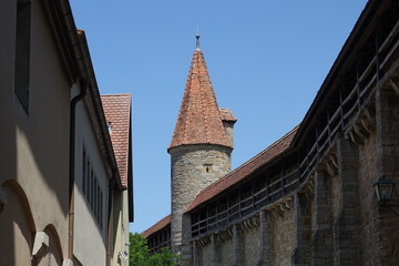 Obraz premium Weiberturm in Rothenburg ob der Tauber