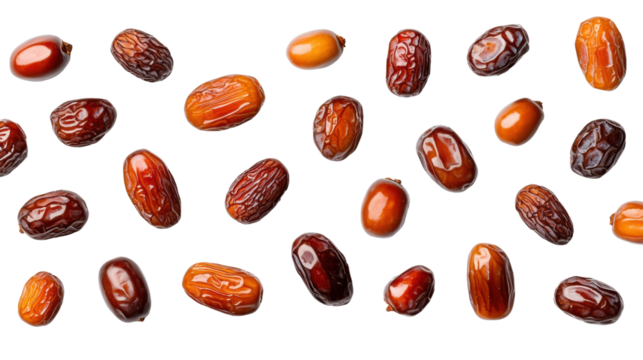 Scattered Dates on Transparent Background