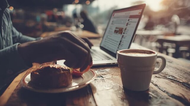 Medium shot of an entrepreneur browsing a userfriendly online direct selling platform with intuitive navigation and clear product listings.