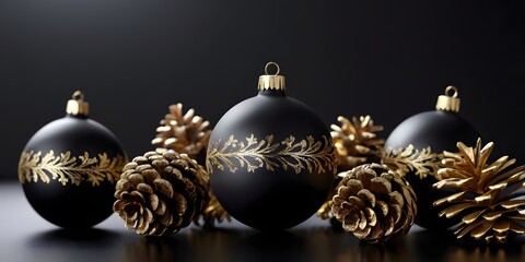 Black and gold Christmas background, perfect for posters, cards and holiday designs