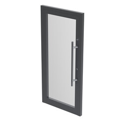 3D rendering illustration of a glass door with pull handles