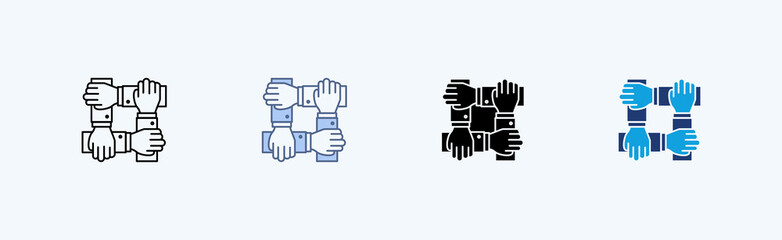 Team Building Multiple Icon Illustration Vector