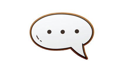 Cartoonish speech bubble with three dots signifying someone is typing, on a black backdrop