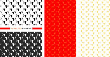 Megaphone patterns, seamless patterns, seamless backgrounds, vector illustrations, and easily changeable colors.