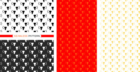 Megaphone icon patterns, seamless patterns, seamless backgrounds, megaphone icon illustration. 