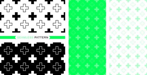 Seamless plus sign pattern, seamless cross shape background, plus sign illustrations and easily changeable colors.