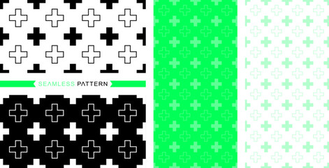 Seamless plus sign pattern, seamless cross shape background, vector illustrations and easily changeable colors.
