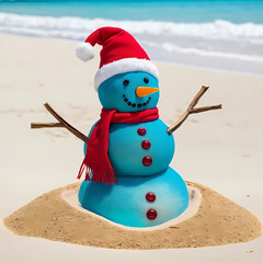 snowman on the beach