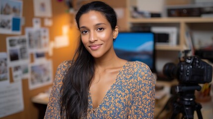 A startup founder recording a heartfelt video update for early supporters, surrounded by messy sketches and blinking hardware boards — community transparency, authentic storytelling, and grassroots