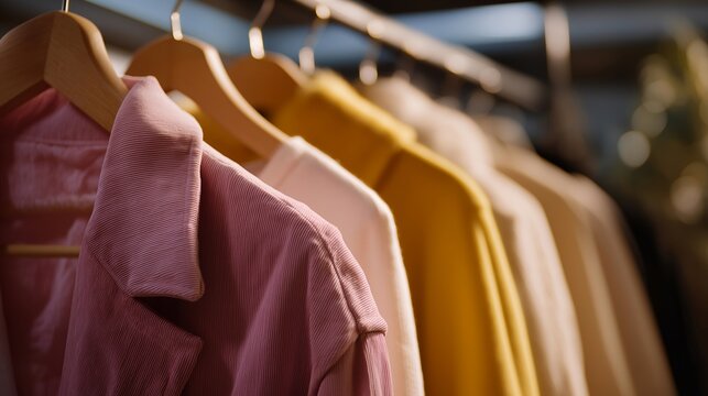 A fashion stylist livestreaming a closet makeover, pulling outfits from racks while viewers request combinations and ask questions about fabric and fit — digital styling session, virtual fashion