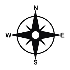 Compass icon Compass icon in line. Navigation compass icon. Navigation symbol in outline. Compass symbol in line. Stock vector illustration © Vectrist