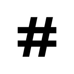 Obraz premium Simple black graphic featuring the symbol for a number sign