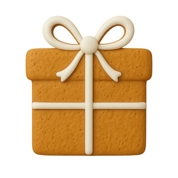 golden gingerbread cookie gift isolated png